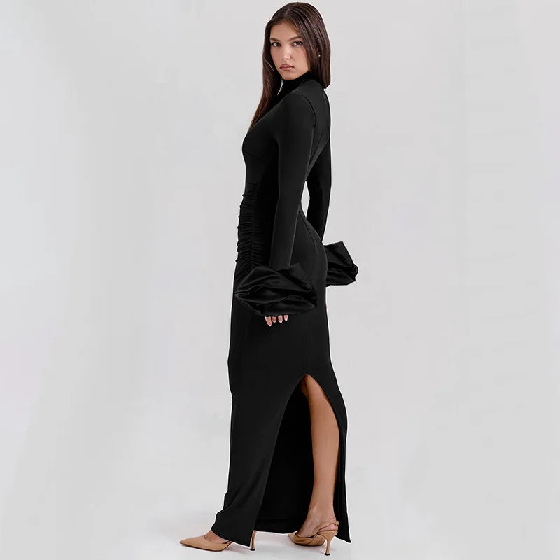 Bubble Long Sleeved Maxi Dress
