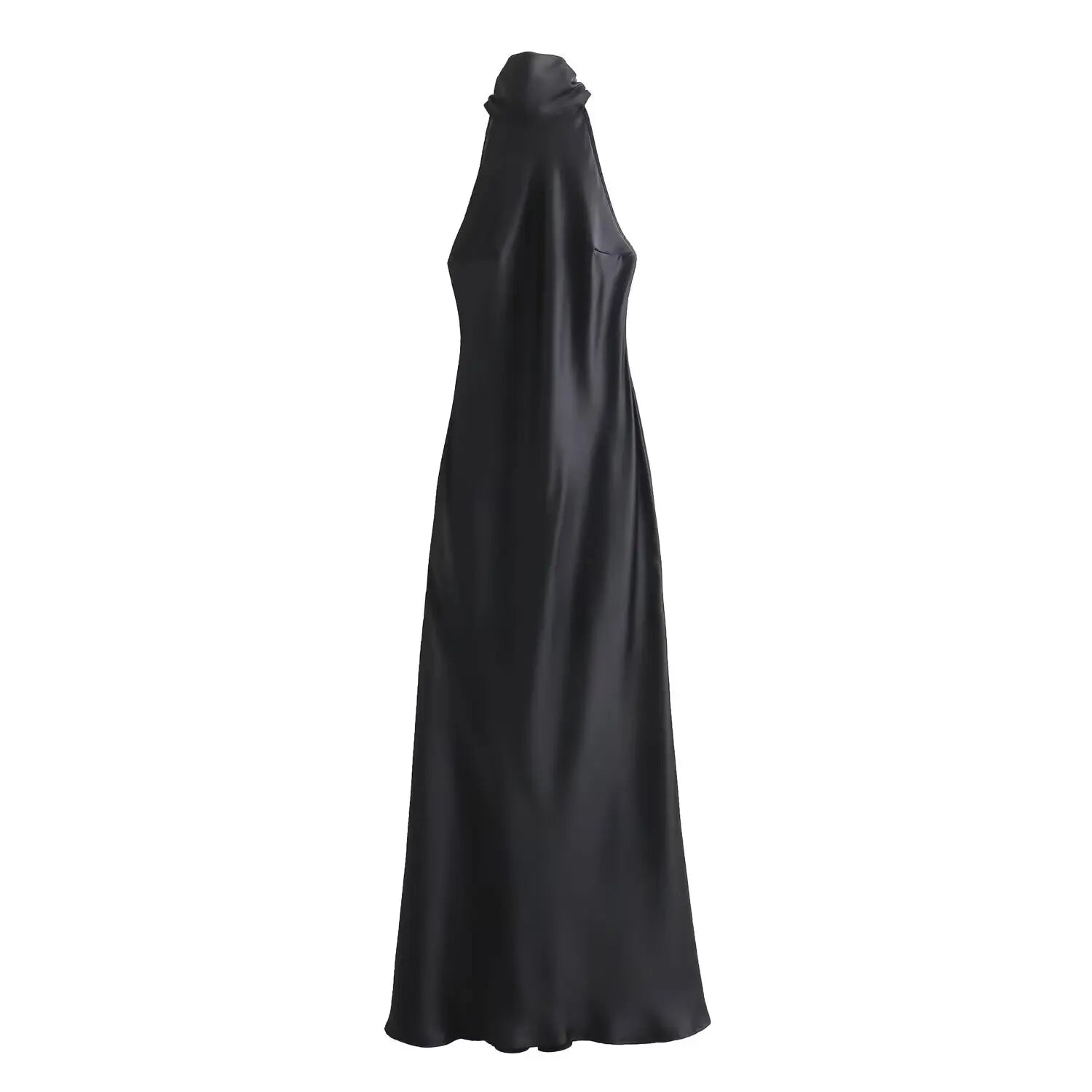 Solid Sleeveless Backless Bow Zipper Long Dress