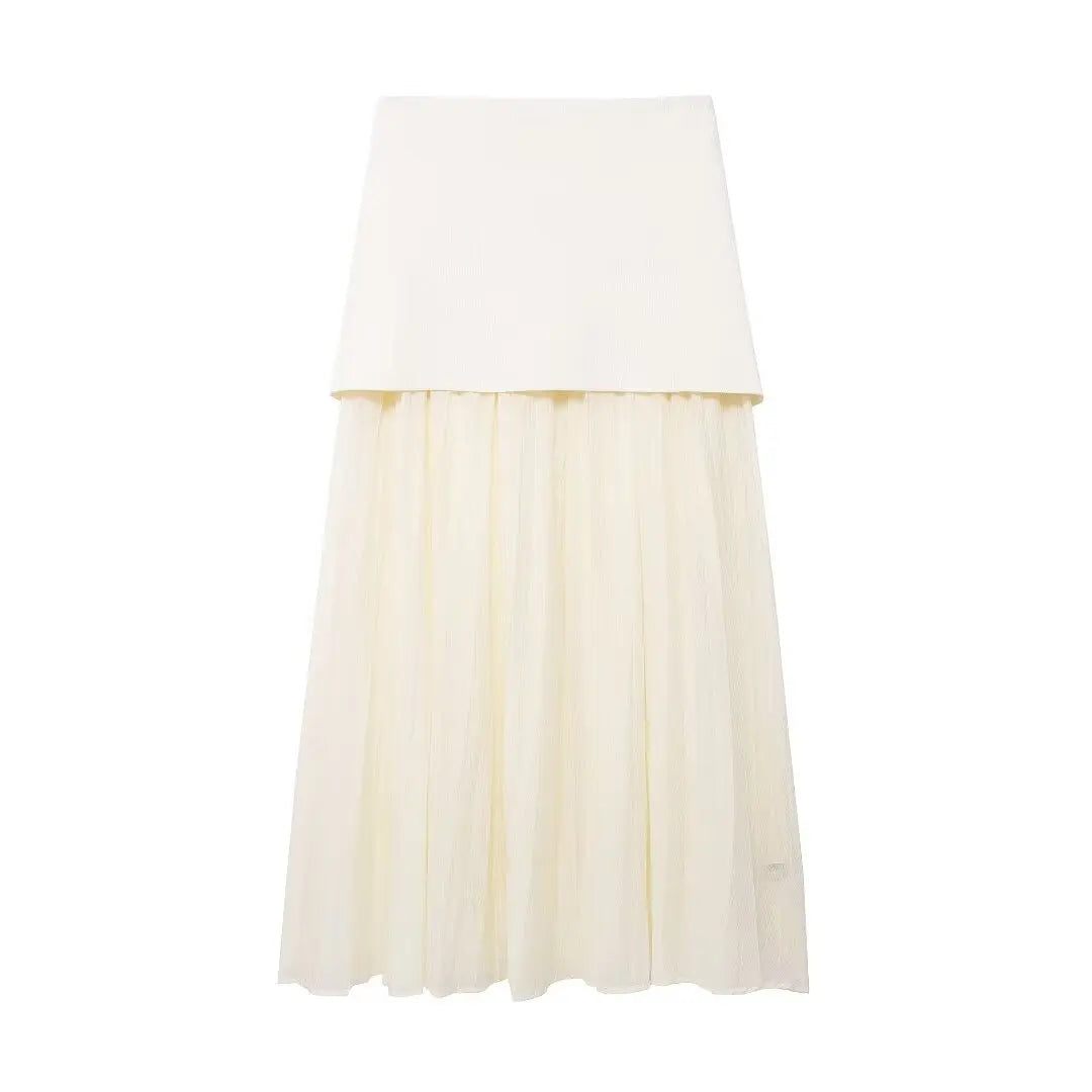 Button Knit Top Side Zipper Skirt Suit
