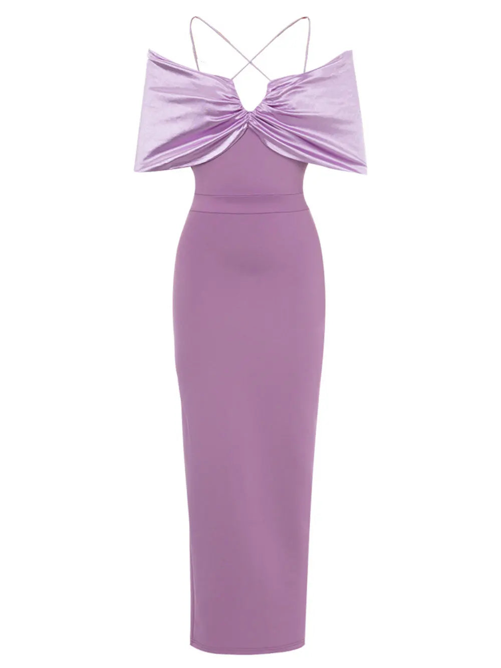 Spaghetti Strap Shoulder Sleeve Long Dress