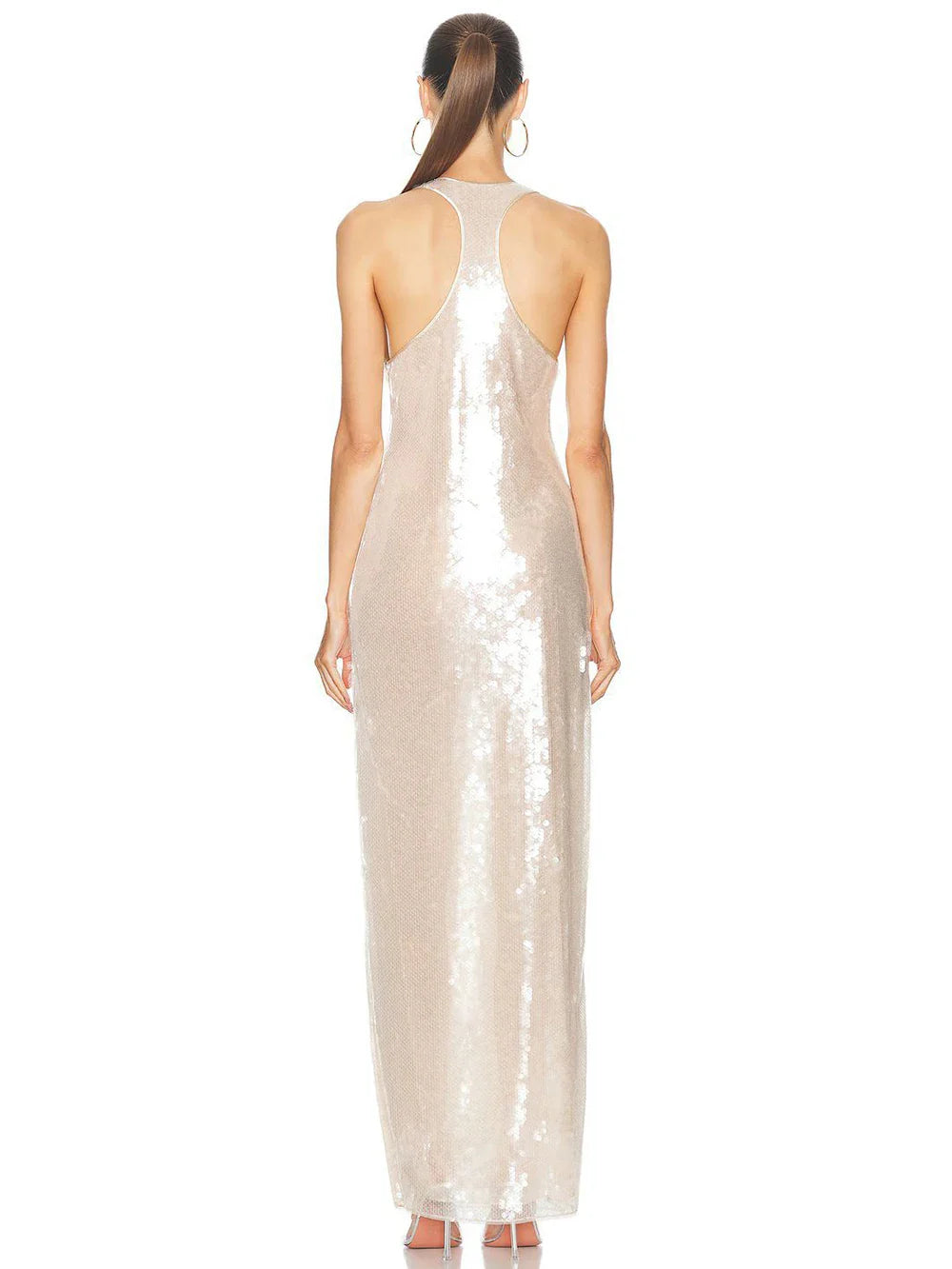 Women's Bling Glitter Sequin Transparent Maxi Dress