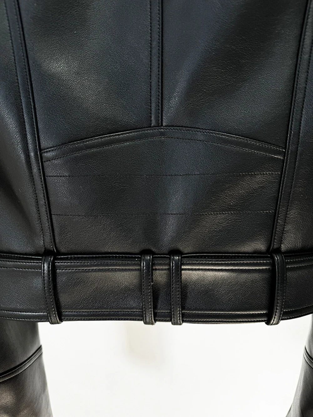 Women's Double Breasted Faux Leather Short Jacket