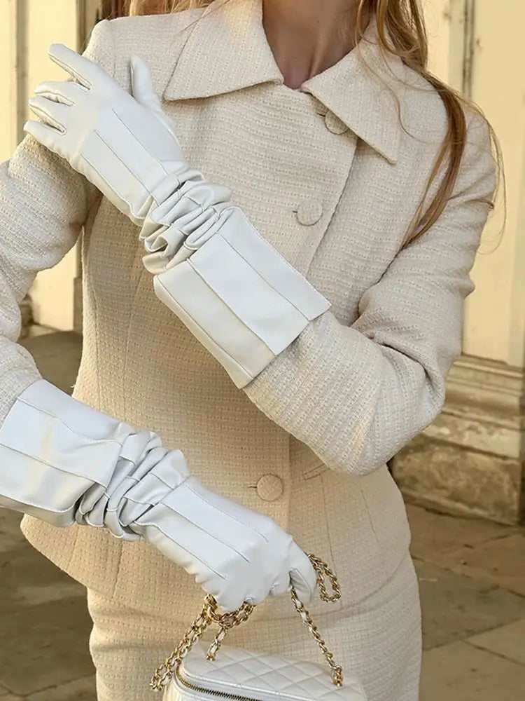 Solid Stand Collar Jackets and Skirts Suit