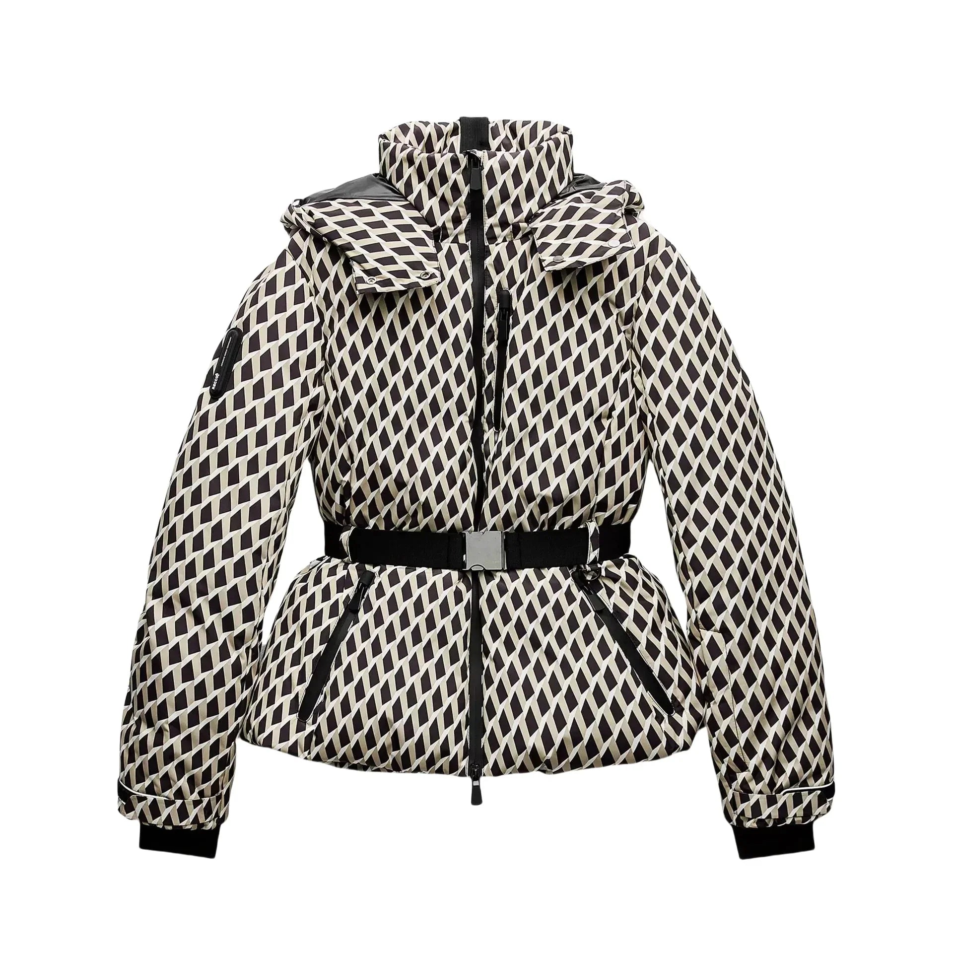 Belt Hooded Down Cotton Windproof Jacket