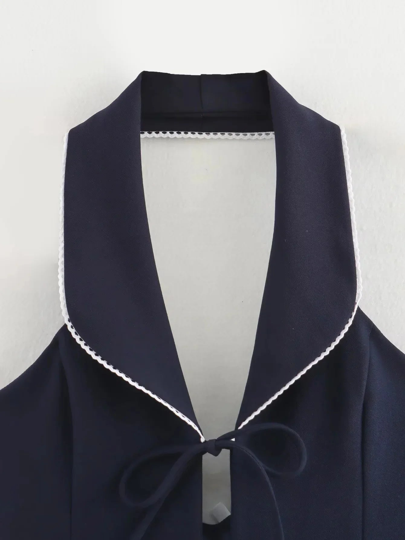 Halter Top Solid Bow Backless Short Vest