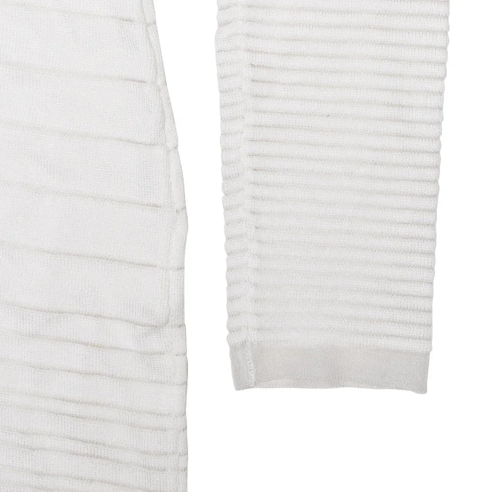 Striped Knitted Half High Collar Dress