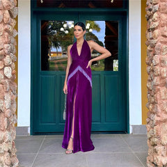 Strapless High Slit Tassel Maxi Dress