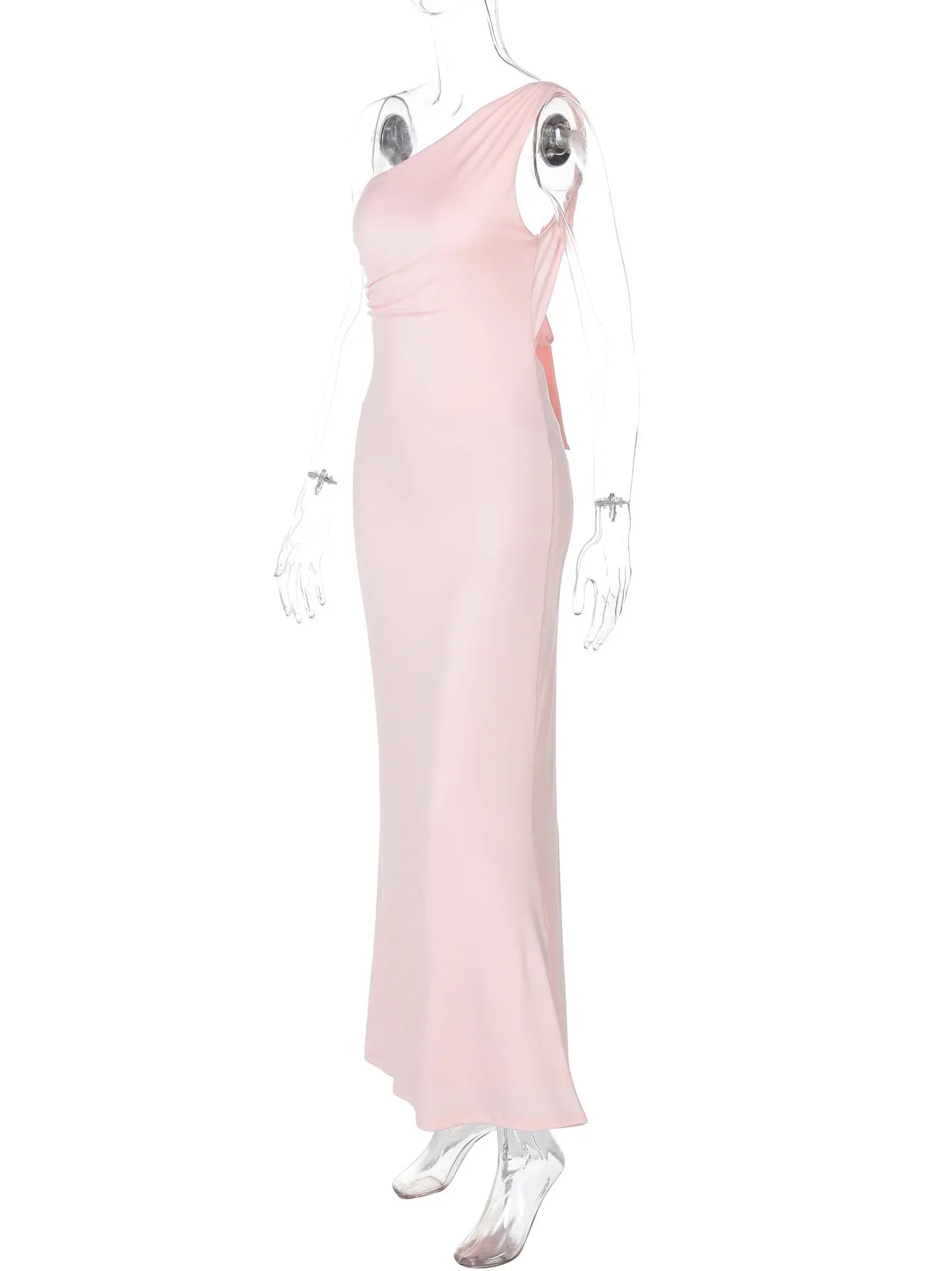 Around Halter Draped Backless Long Dress