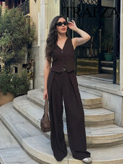 Side Slit Top Pocket Sashes Design Pant Suit
