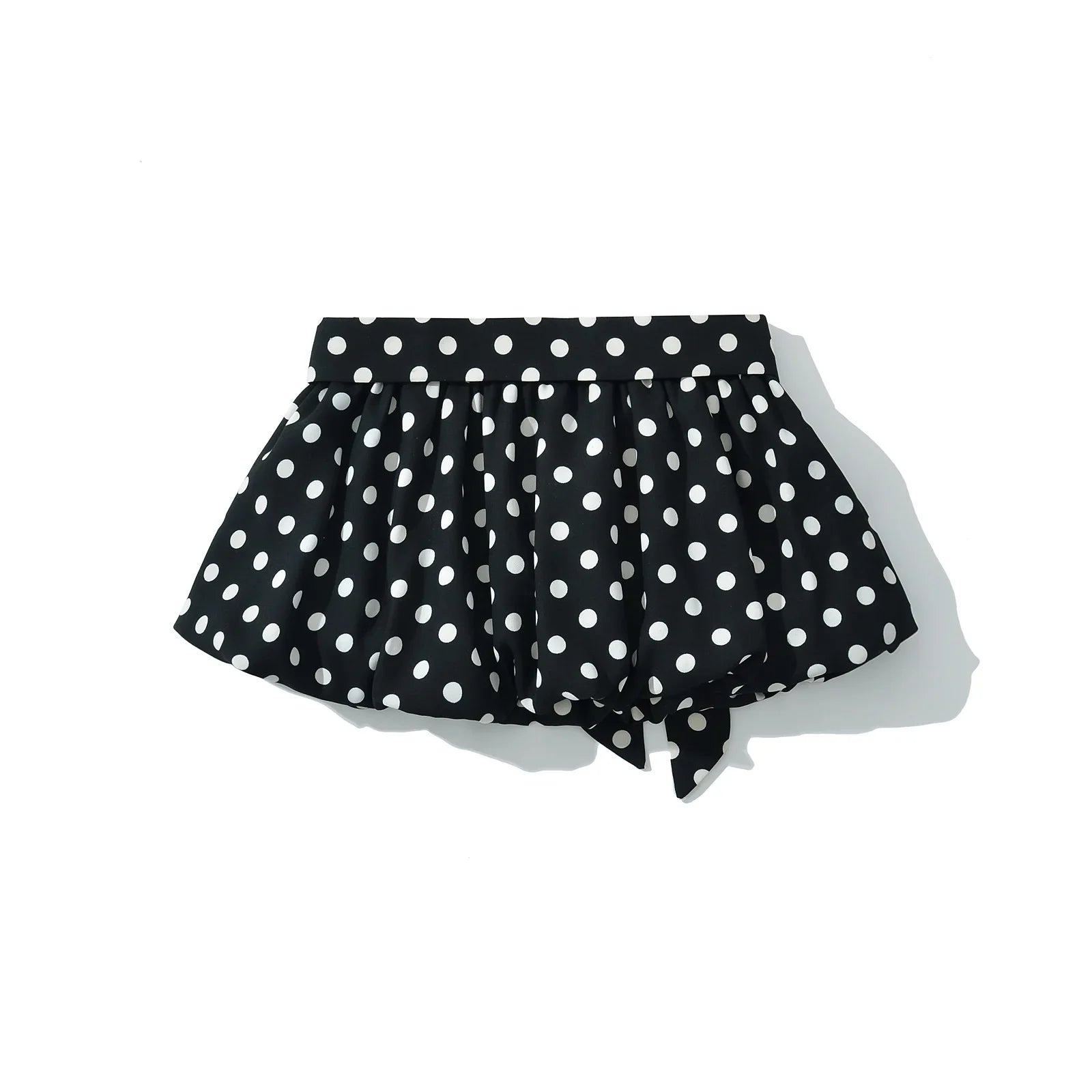 Polka Dot Halter Top Elastic Waist Mini Skirt Set