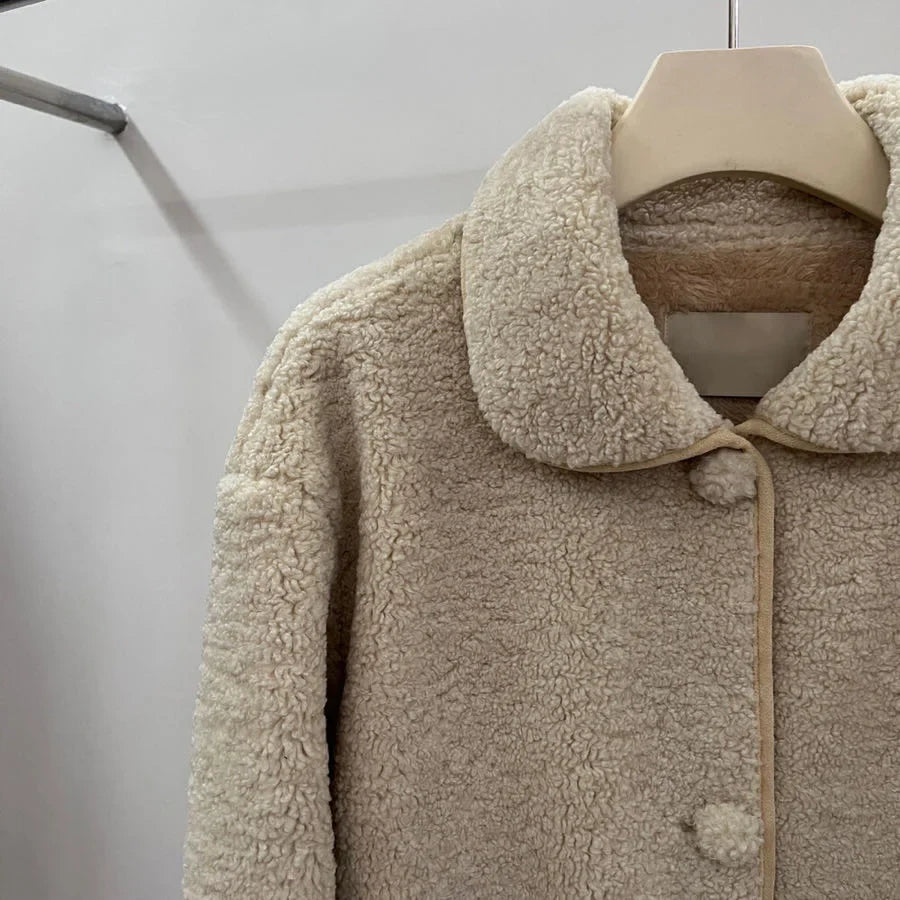 Peter Pan Collar Wool Short Coat