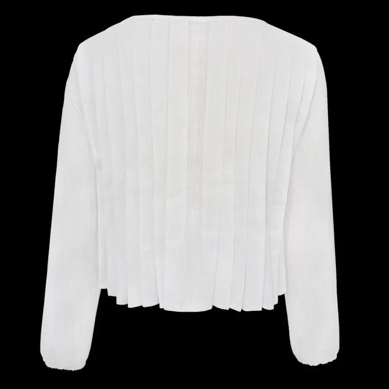 Patchwork Long Sleeve Lace-Up Top