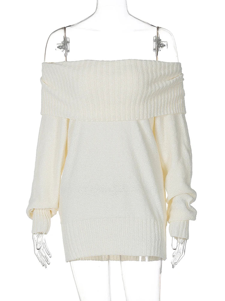Knit Off Shoulder Long Sleeve Sweater