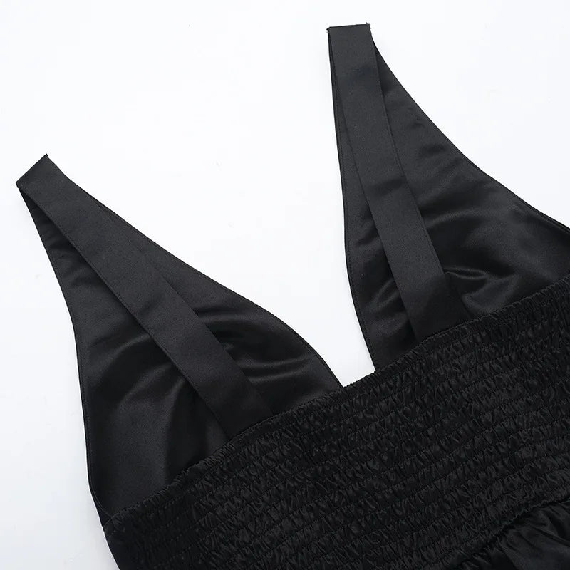 Deep V Backless A-line Bodycon Mini Dress Women