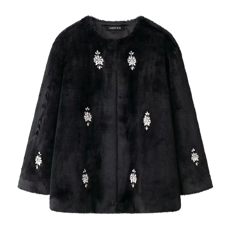 Furry Long Sleeves Loose Cardigan