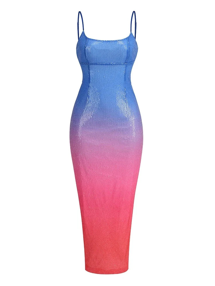 Sequin Ombre Midi Dress