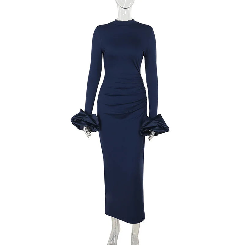Bubble Long Sleeved Maxi Dress