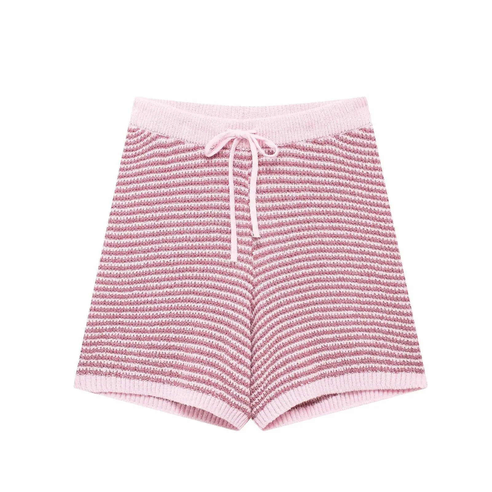Holiday Retro Shorts Suit Lace Up Knitted