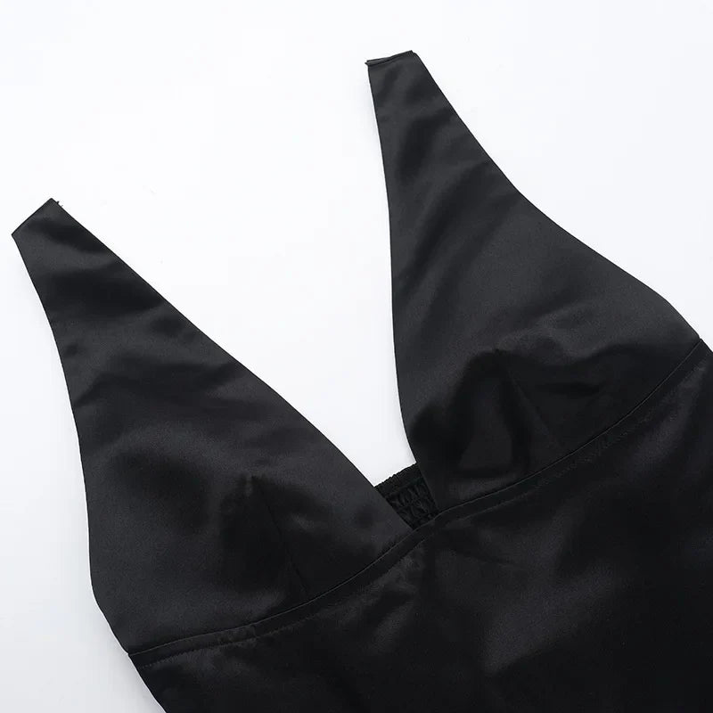 Deep V Backless A-line Bodycon Mini Dress Women