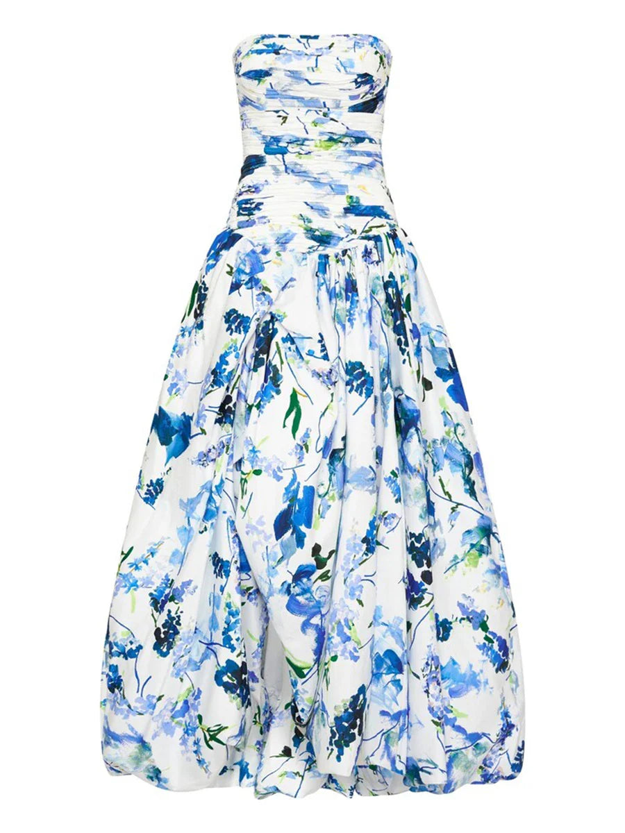 Strapless Sleeveless High Waist Temperament Long Dress