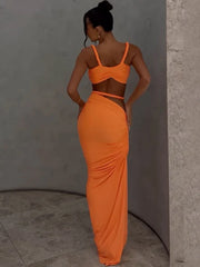 Short Camisole and Ankle-Length Skirt Suit