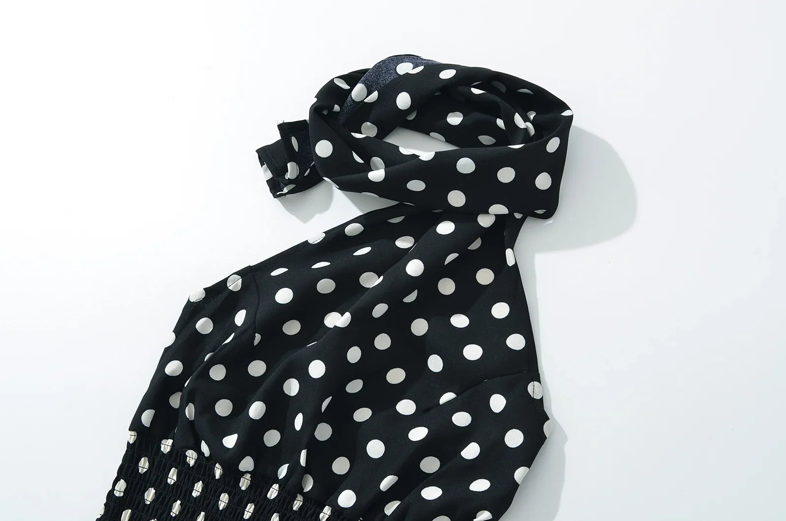 Polka Dot Halter Top Elastic Waist Mini Skirt Set