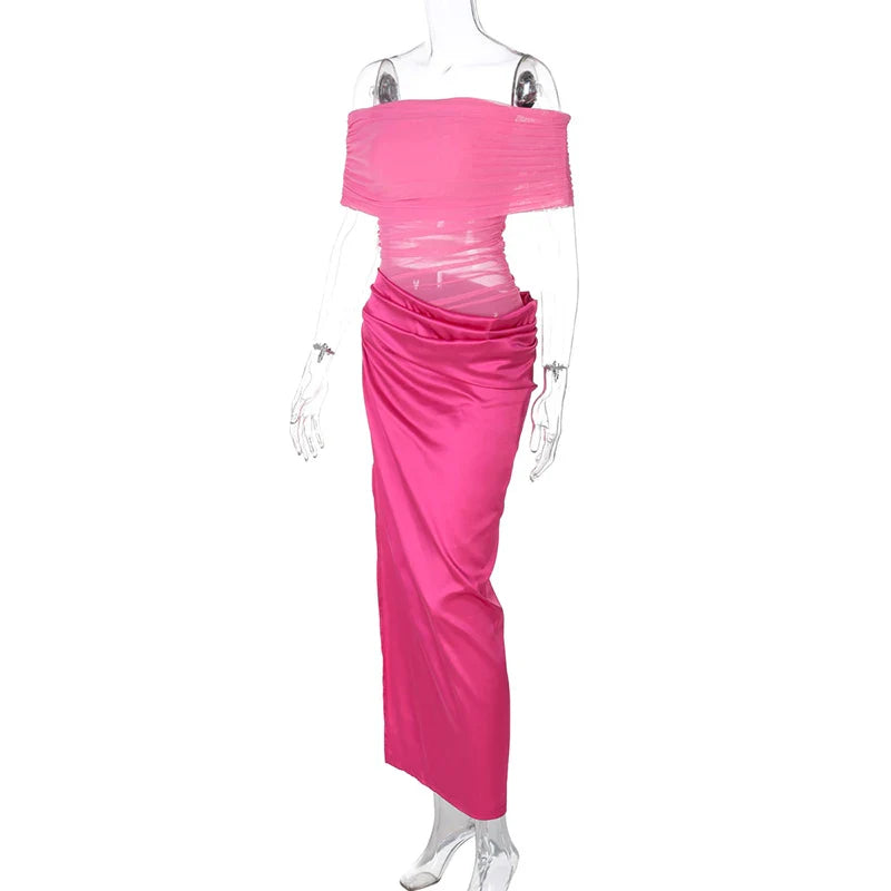 Off-the-Shoulder Strapless Backless Maxi Dress