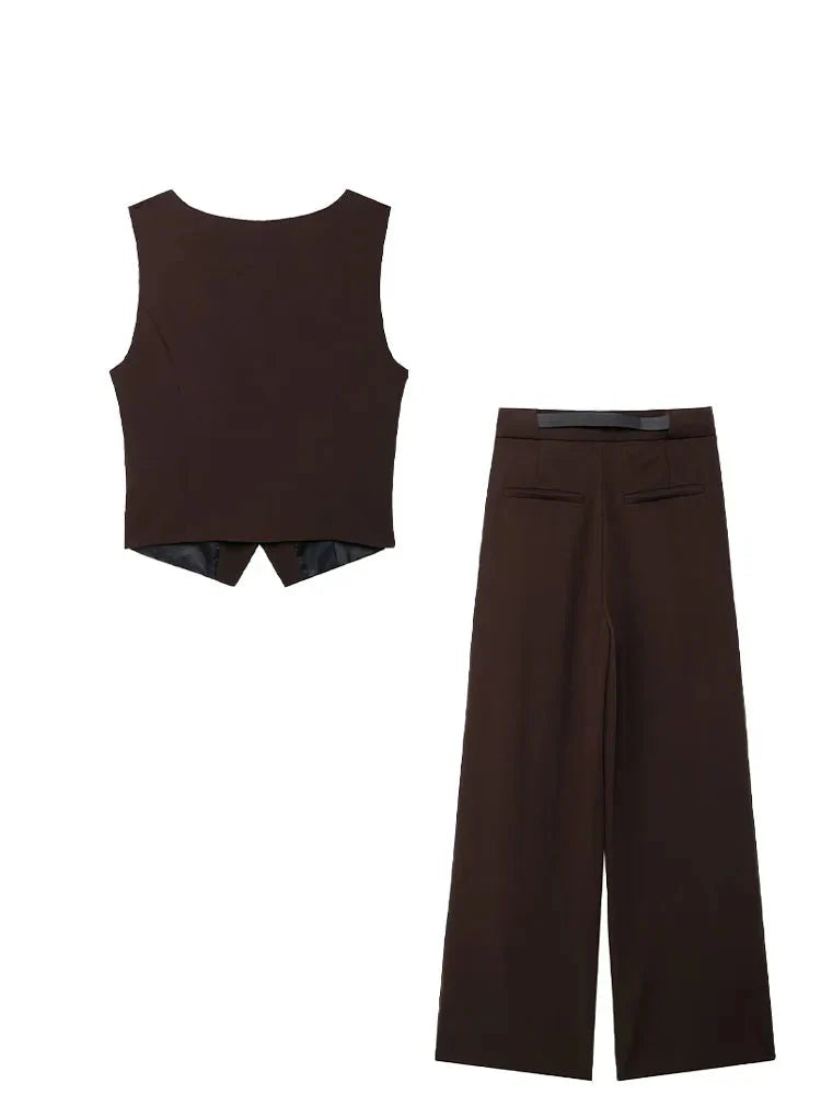 Side Slit Top Pocket Sashes Design Pant Suit