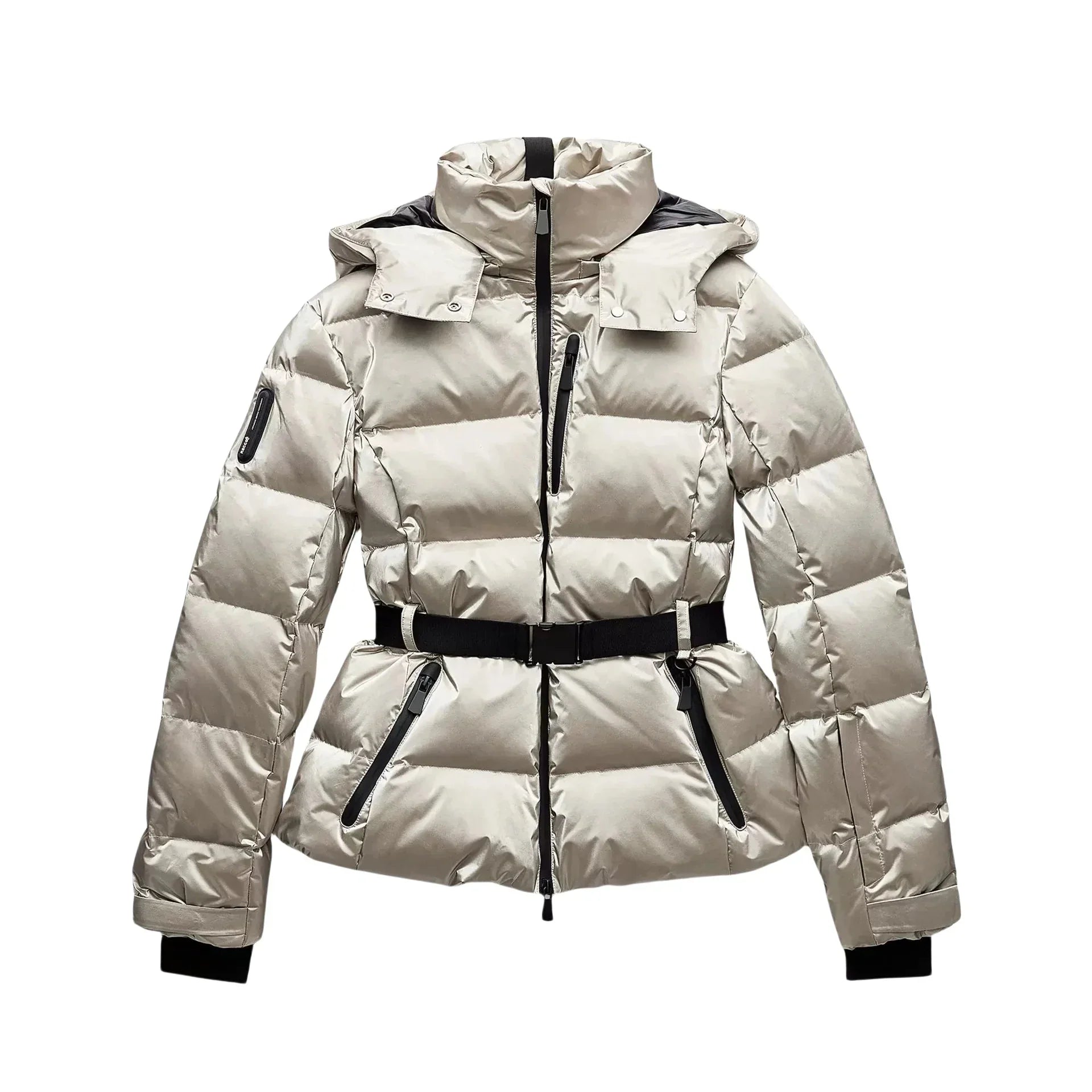 Belt Hooded Down Cotton Windproof Jacket