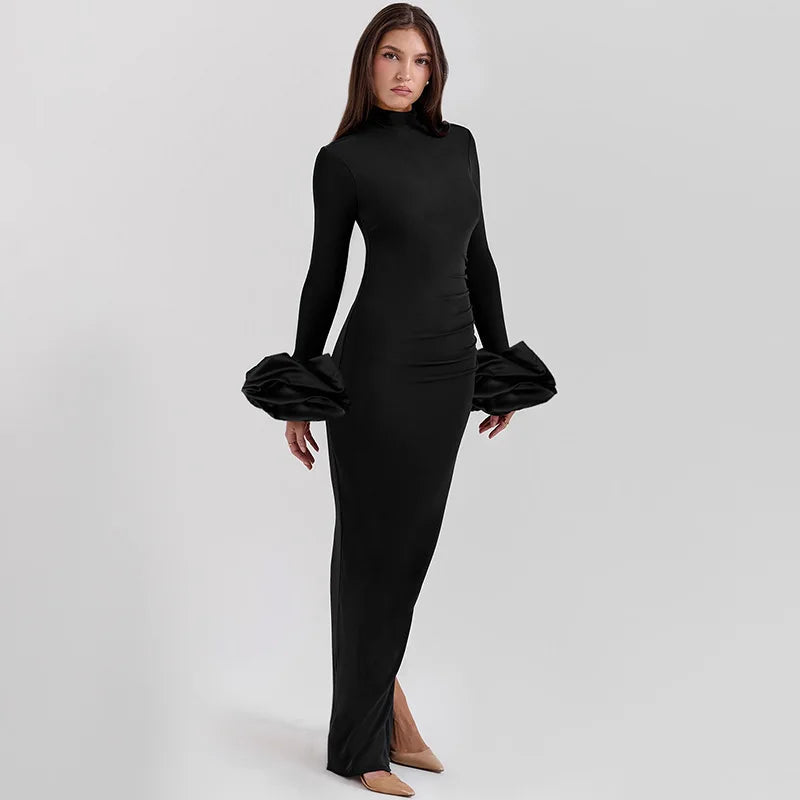 Bubble Long Sleeved Maxi Dress