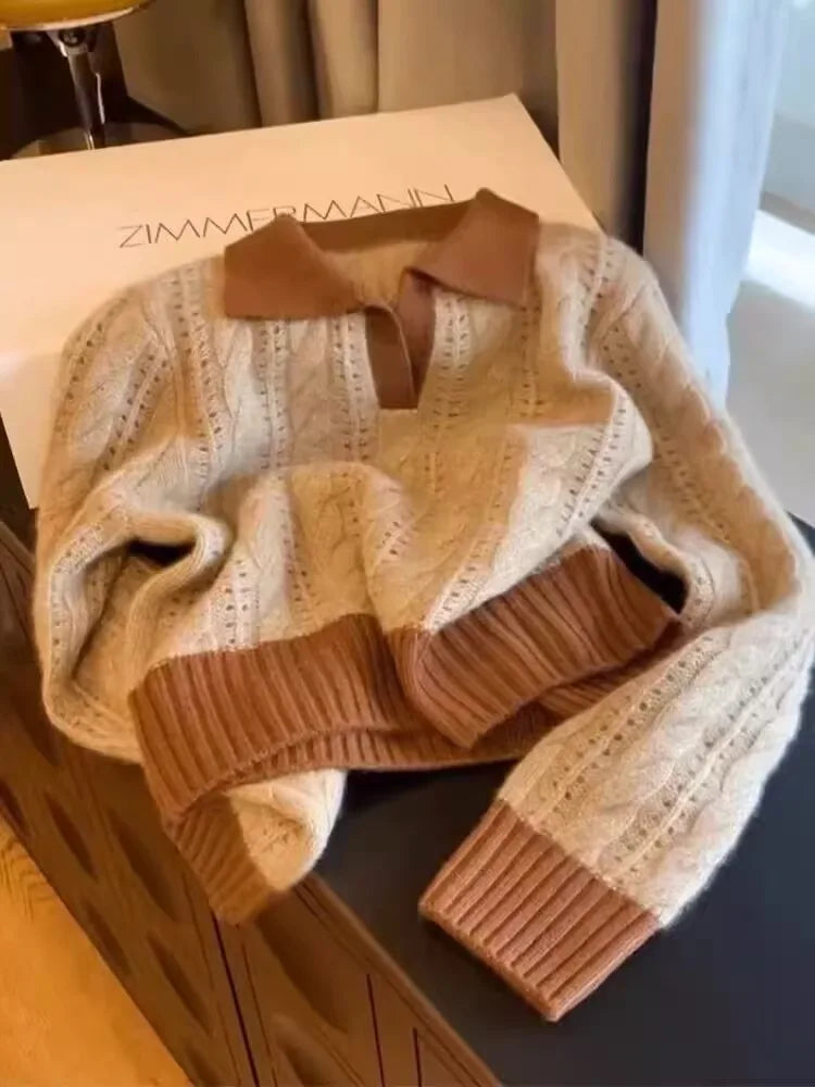 Brown Slouchy Knitwear Jumper