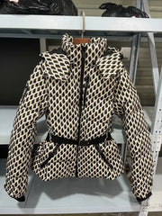 Belt Hooded Down Cotton Windproof Jacket