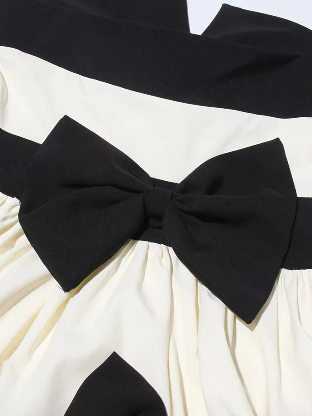 Colorblock Patchwork Bow Strapless Long Dress