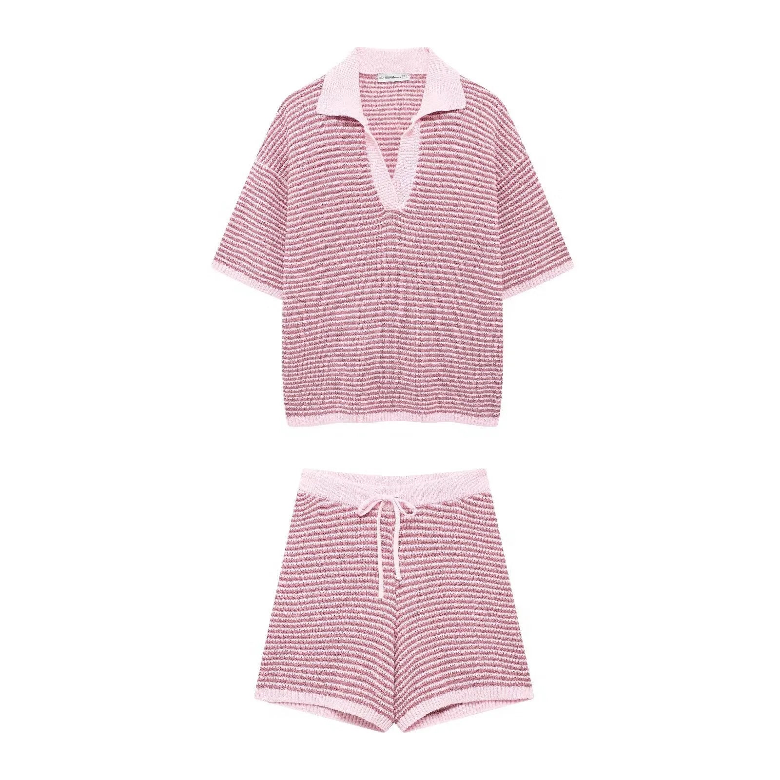 Holiday Retro Shorts Suit Lace Up Knitted