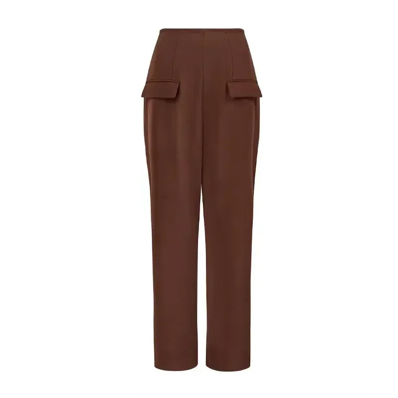 Square Collar Halter Top and Long Pant Suit
