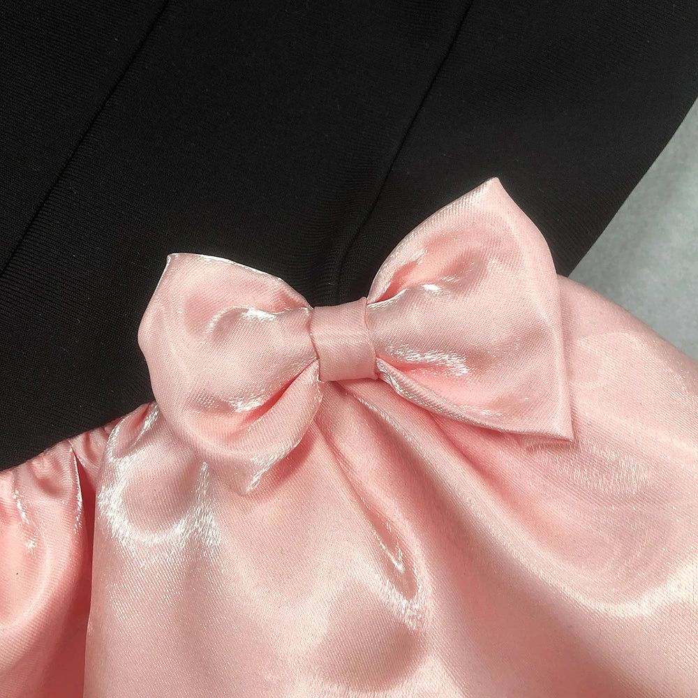 Candy Bow Decoration Bubble A-Line Mini Dress
