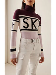 High Neck Geometric Sleeves Pullover