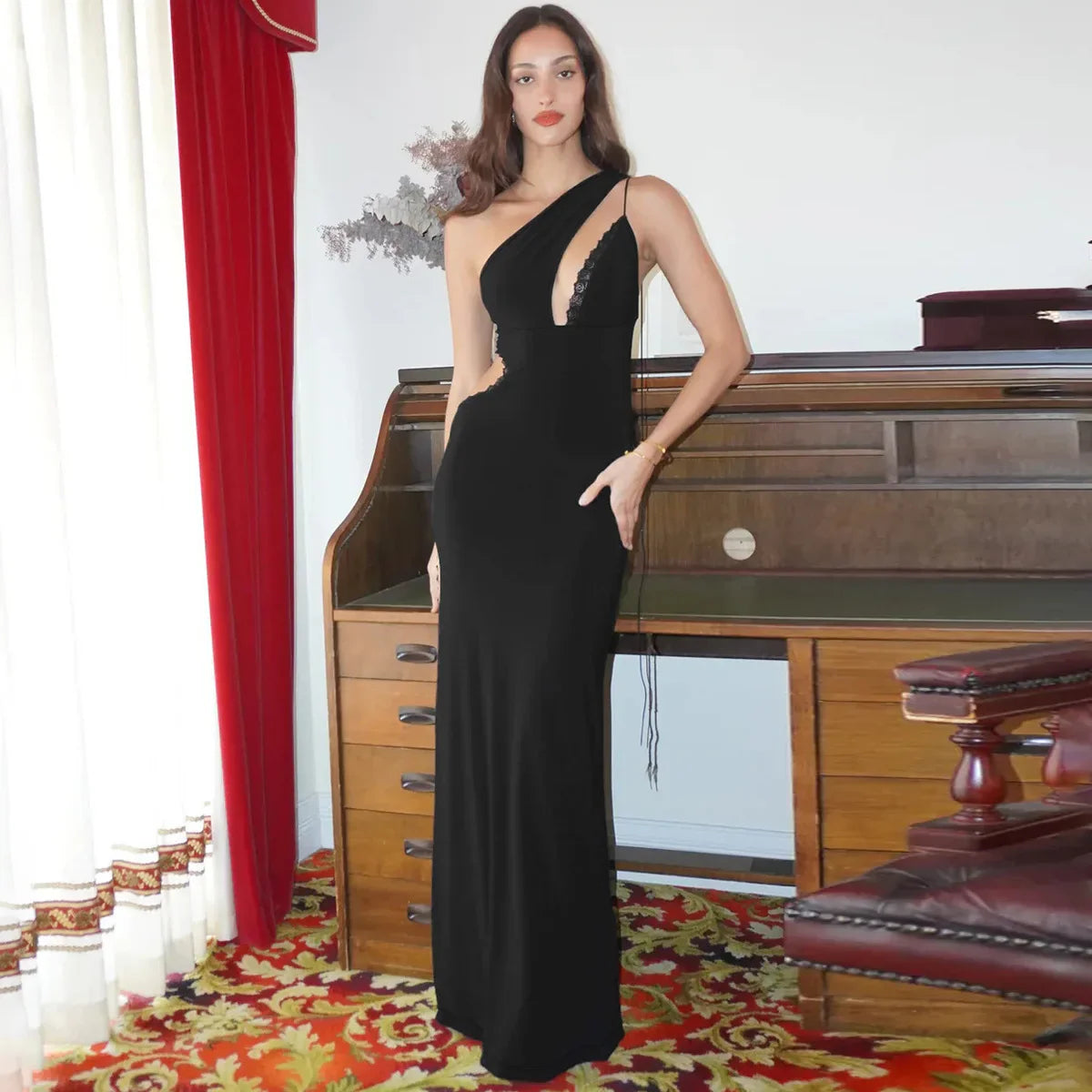 Cut Out Bandage Backless Maxi Dress