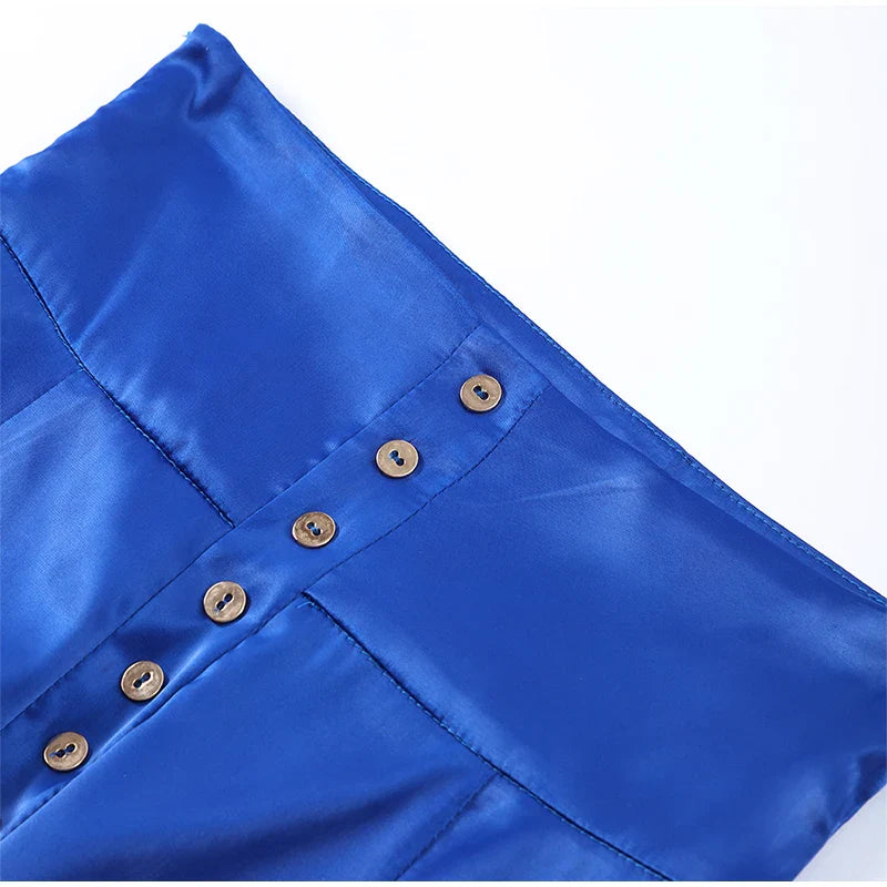 Sleeveless Top Suit With Front Split Skirt