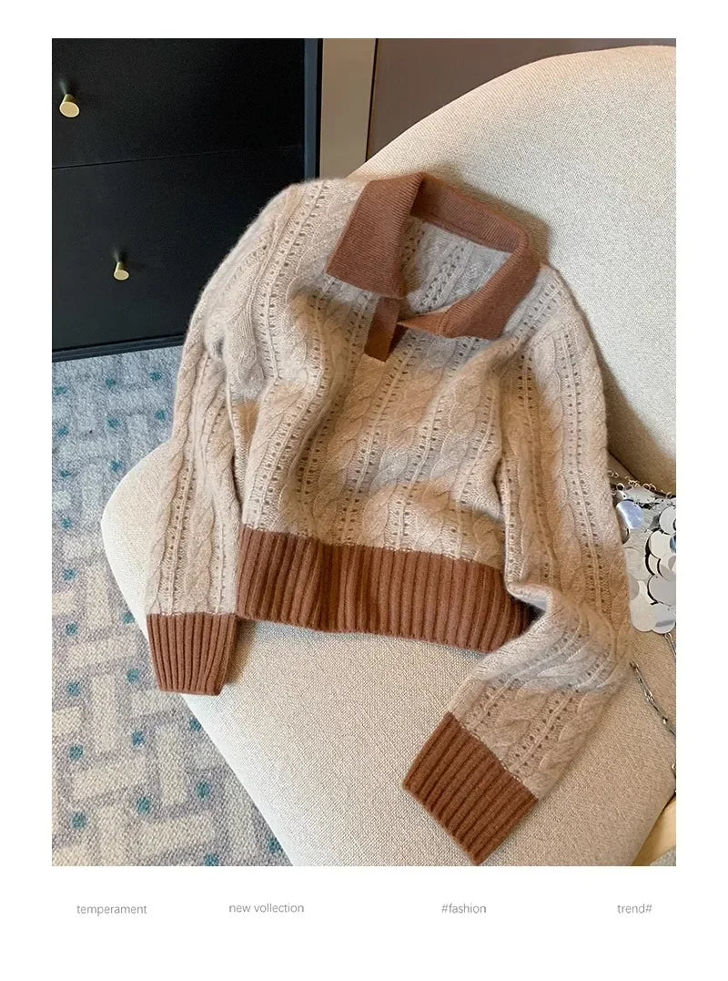 Brown Slouchy Knitwear Jumper