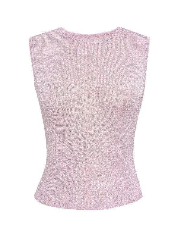 Halbtransparentes Metallic-Tanktop