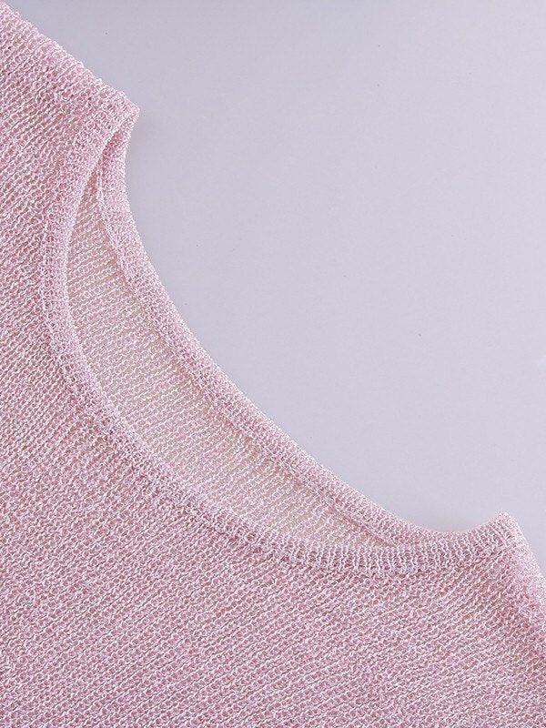 Halbtransparentes Metallic-Tanktop