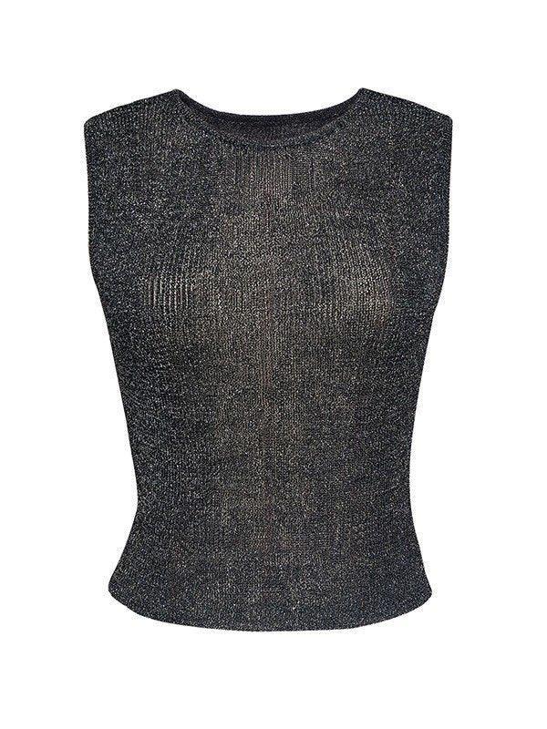 Halbtransparentes Metallic-Tanktop