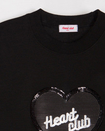 T-Shirt mit Pailletten-Herz-Club