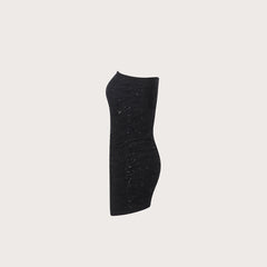 Vestido corto ajustado de fiesta con escote tipo tubo y espalda descubierta, corsé con varillas y polvos espolvoreados, vestido dulce y picante con hombros descubiertos