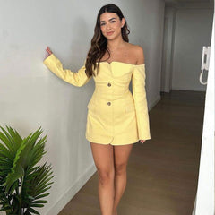 Tube Top Long Sleeve Dress Backless Slim Fit Hip Dress