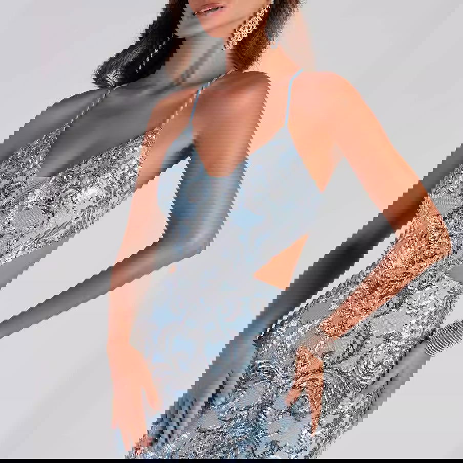 V Neck Sequ Evening Gown Elegant Cocktail Party Party Dress