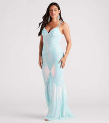 V Neck Sequ Floor-Length Evening Dress Elegant Cocktail Party Party Dress