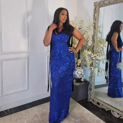 V neck Lace up Sequined Waist Dress