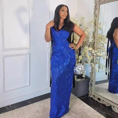 V neck Lace up Sequined Waist Dress